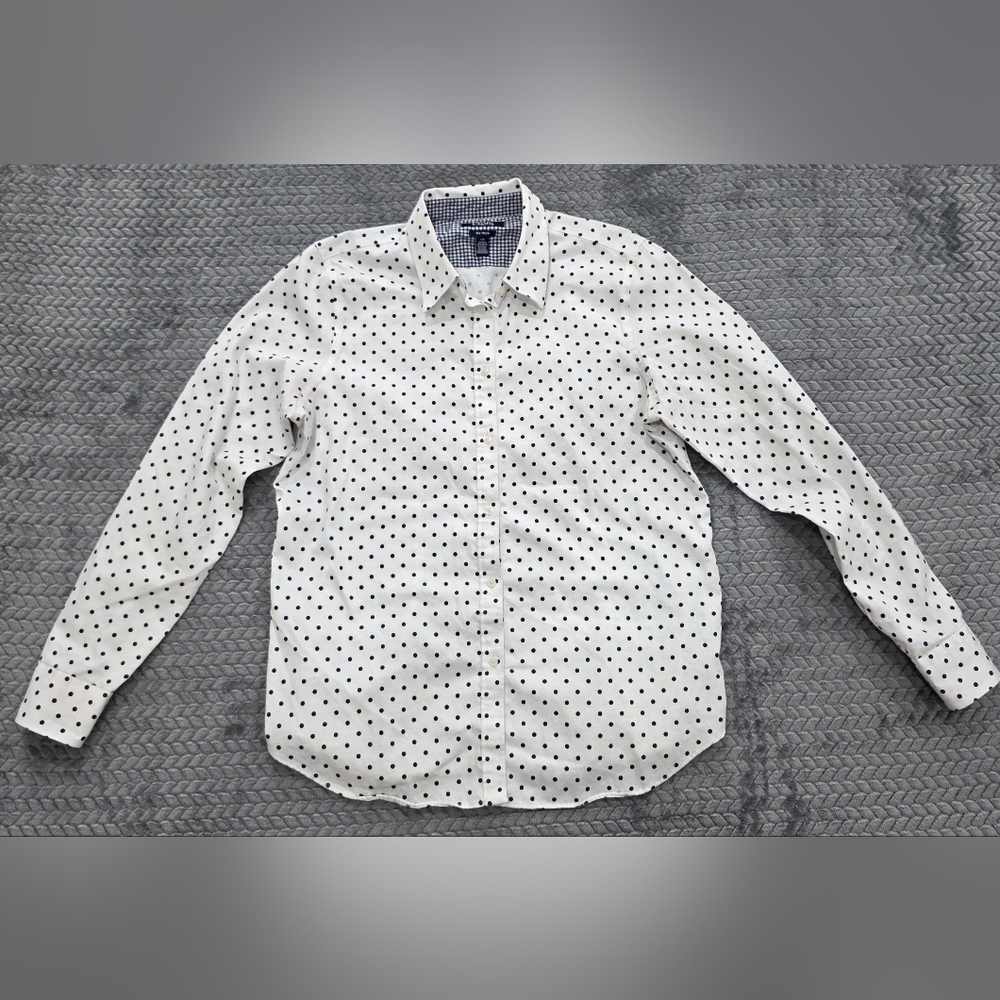 Women's Chaps White Polka Dot Shirt
